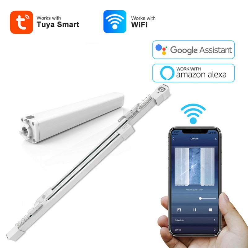 Ceiling Extendable Curtain Track Remote Control Curtain Tracking System