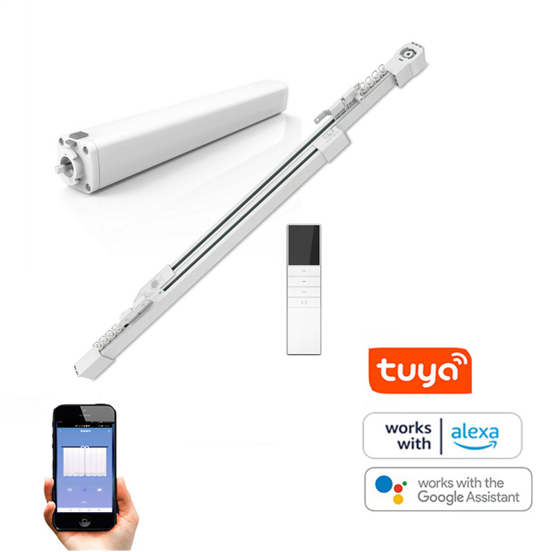 Electroplated Adjustable Curtain Track And Super Silent Electric Motor With Remote Control