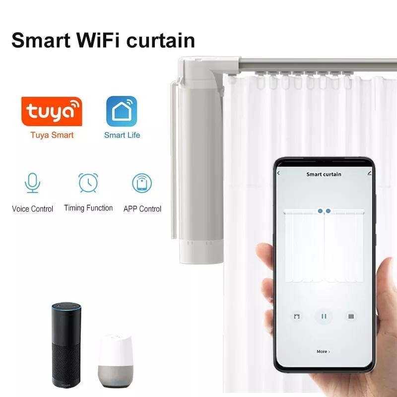 2.4G Automated Curtain Track System 35W Motorized Curtain Rod Alexa