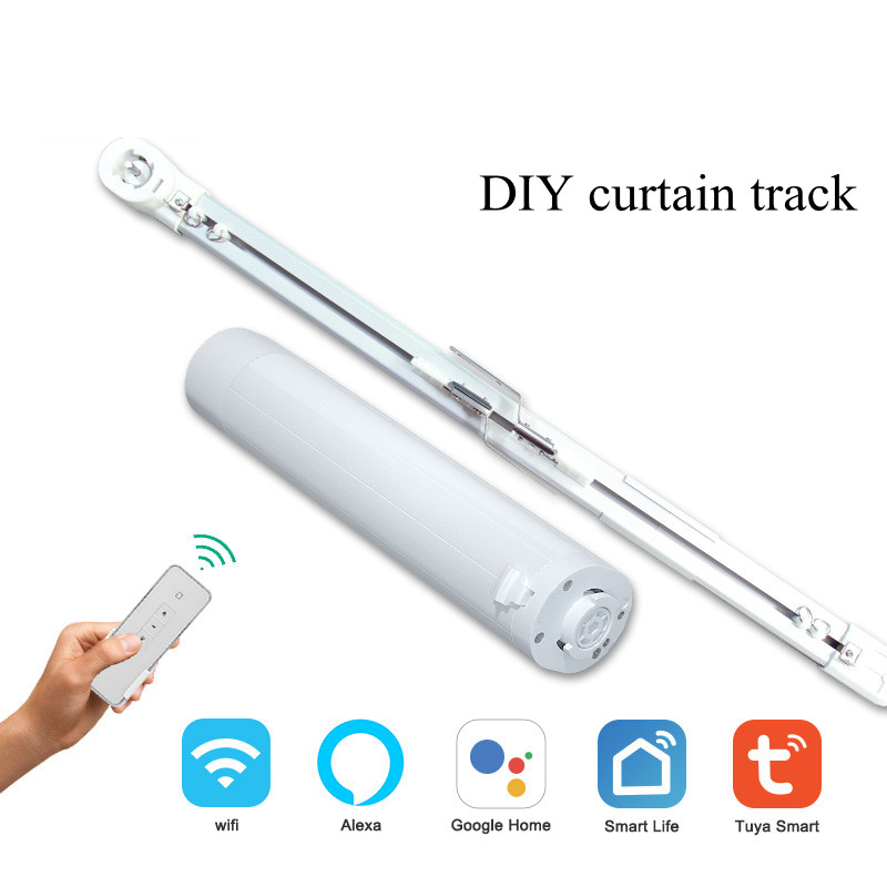1 Channels DIY Motorized Curtain Track 2.2m Remote Control Drapery Rod