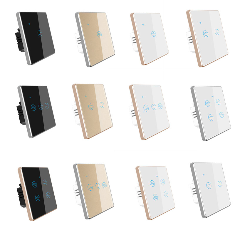 ABS 2 Gang Smart Light On Off RF433 3 Gang Wifi Switch White