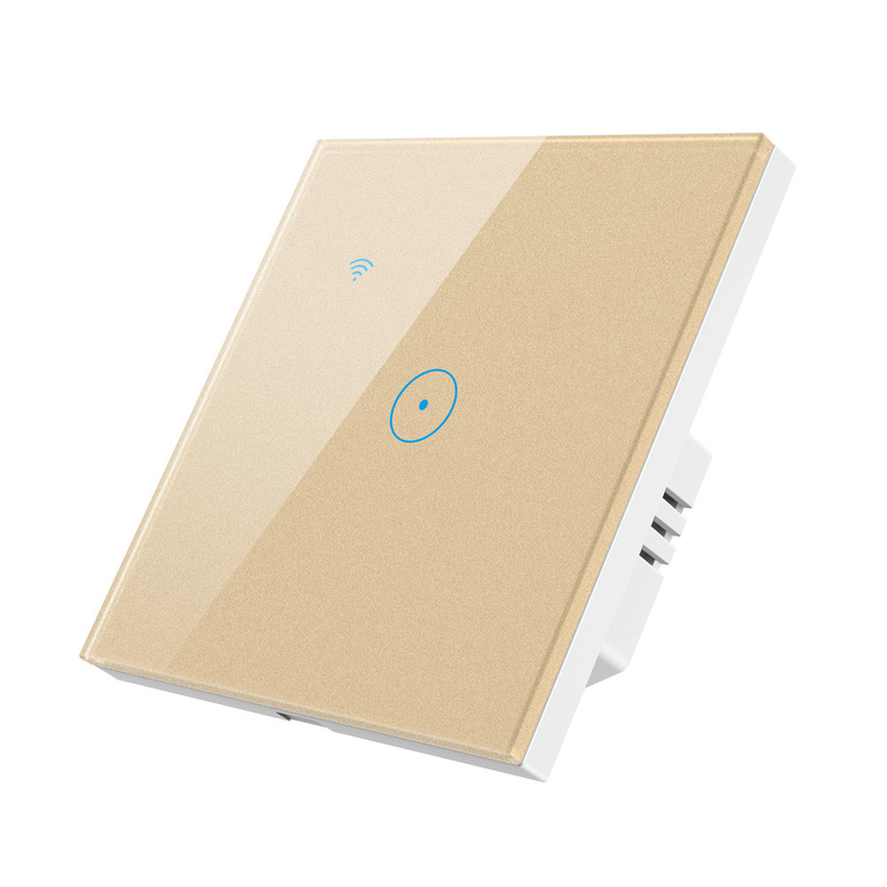 FCC 1 Gang 2 Way Wifi Light Switch 2.4Gh Tuya Touch On Off Gold