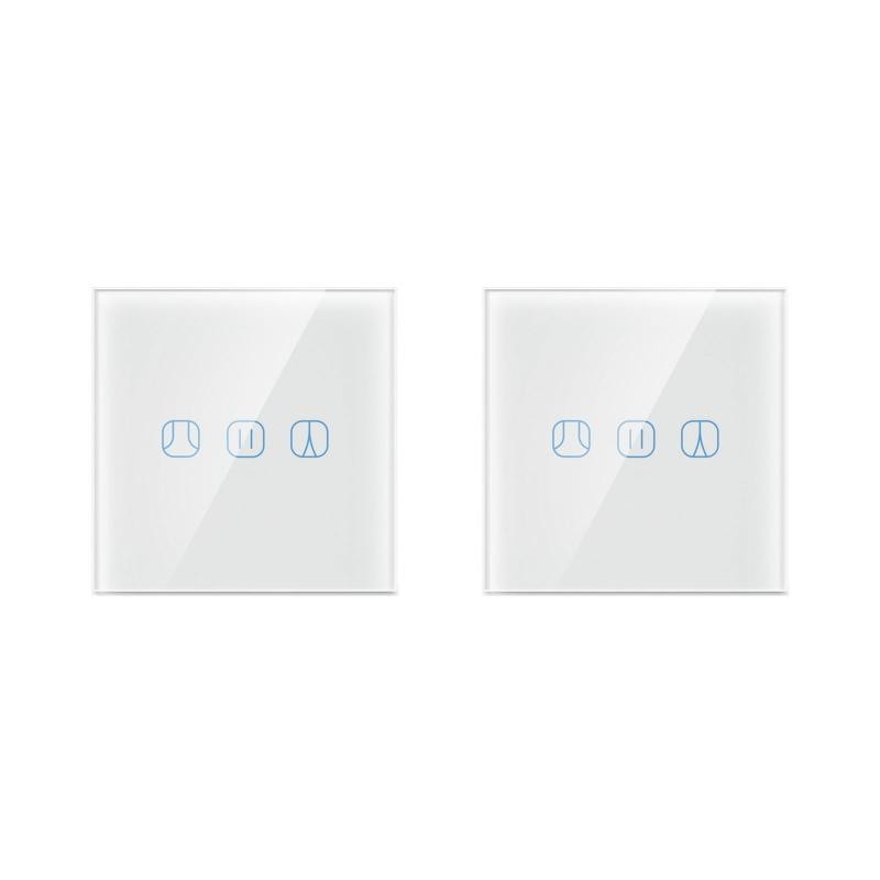 2 Gang WiFi RF Smart Switch 50Hz Remote Control Touch Curtain roller shutter Blinds Switch