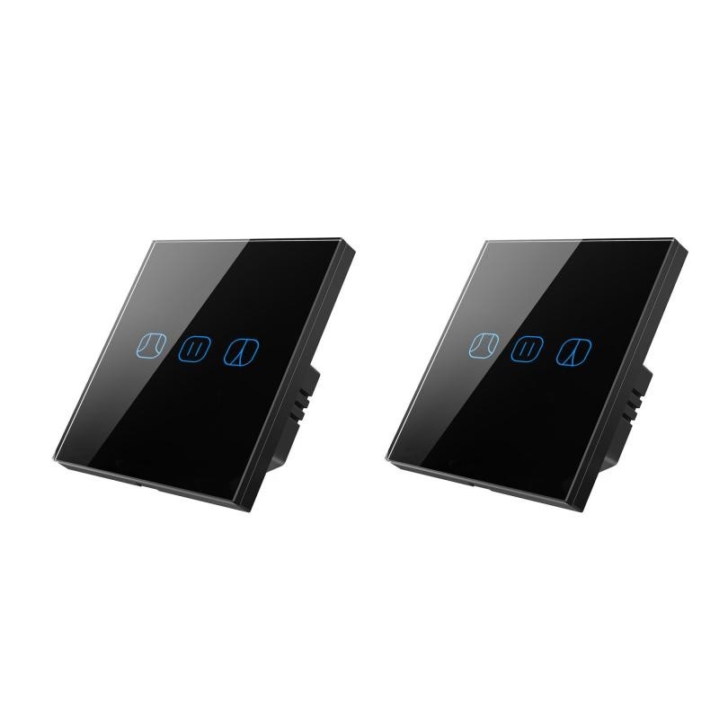 2 Gang WiFi RF Smart Switch 50Hz Remote Control Touch Curtain roller shutter Blinds Switch