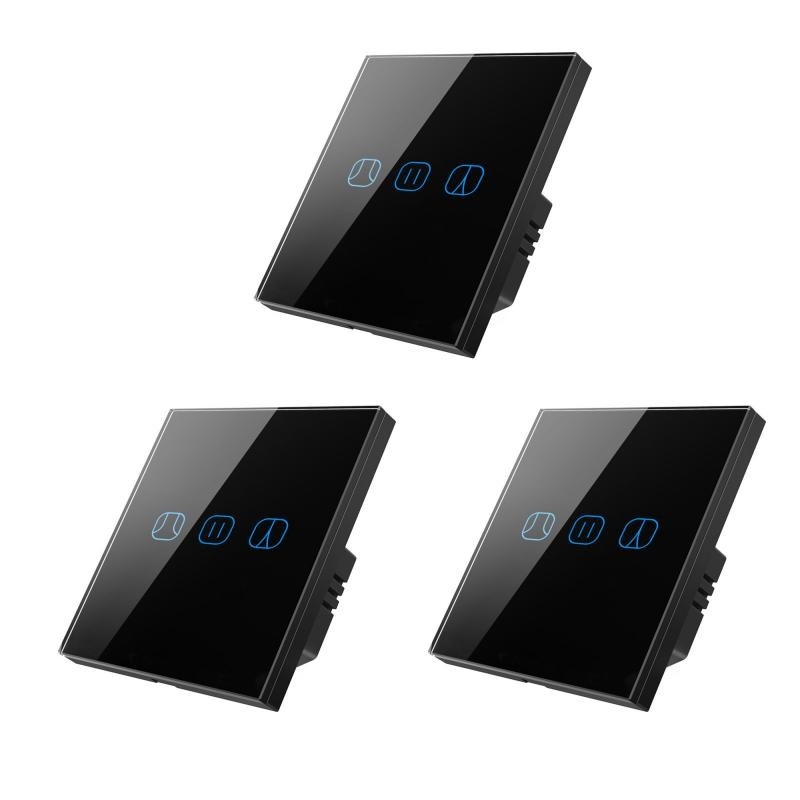 Tempered Glass 4mm Wifi Smart Curtain Switch 2.4GHz Roller Shutter Smart Switch