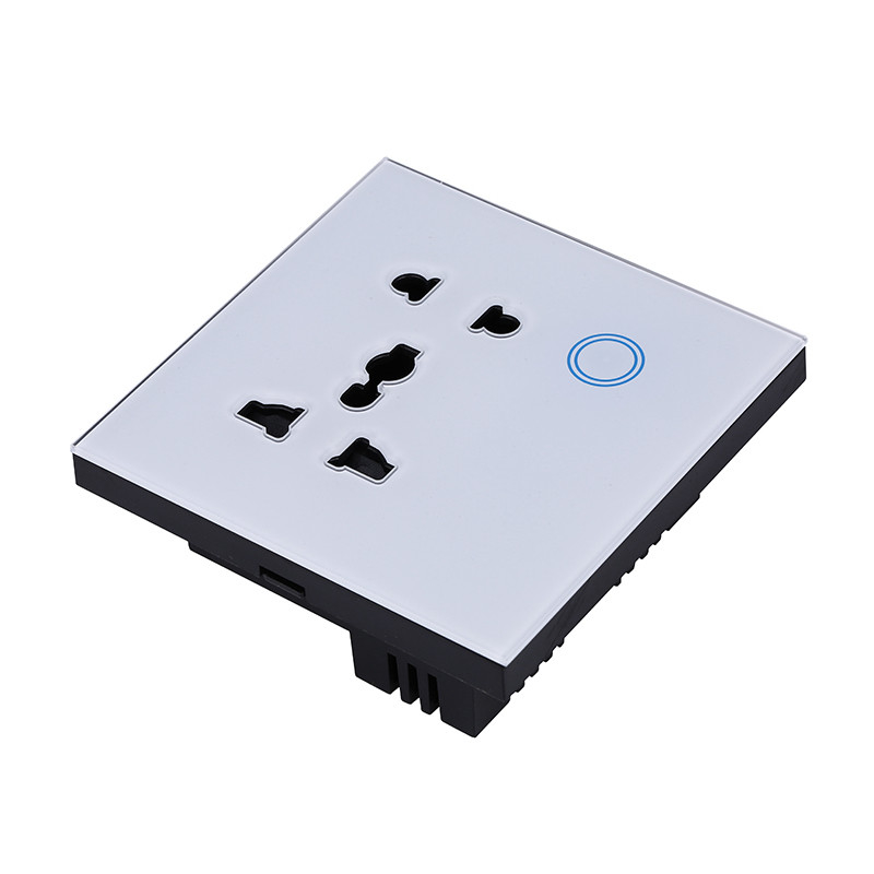 10A White Glass Wall Sockets Waterproof