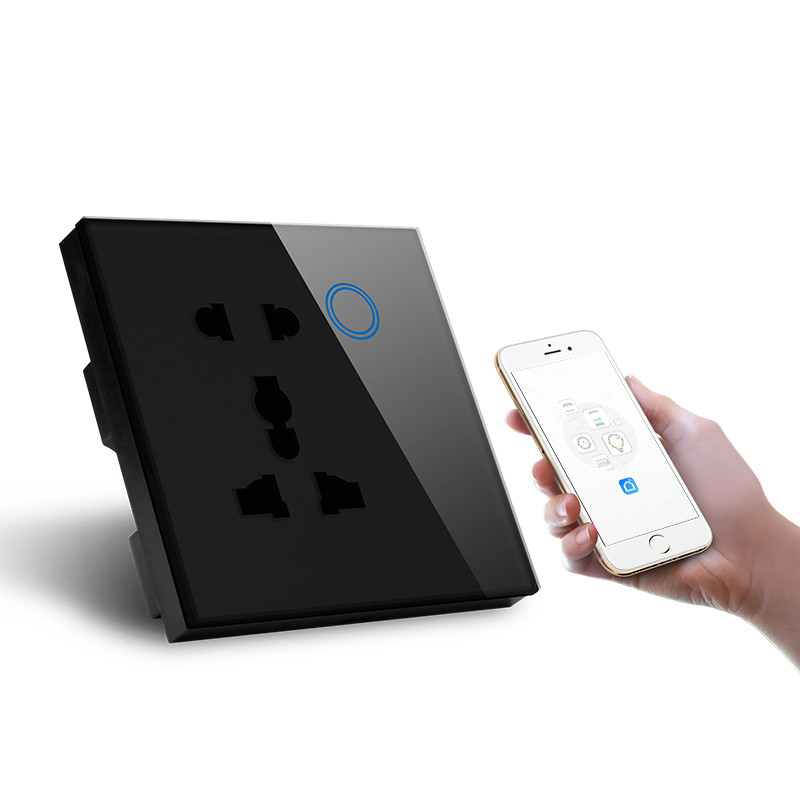10A White Glass Wall Sockets Waterproof