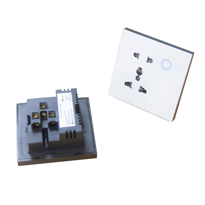 10A White Glass Wall Sockets Waterproof