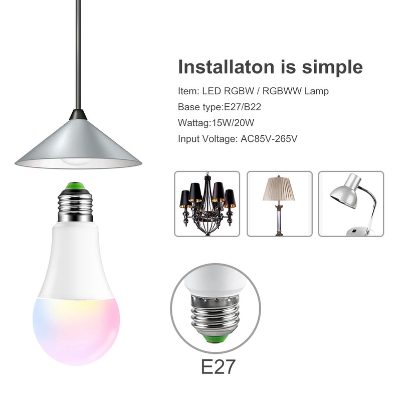 500LM Alexa Enabled Light Bulbs Bluetooth E27 Wifi Smart Light Bulb  SMD5050