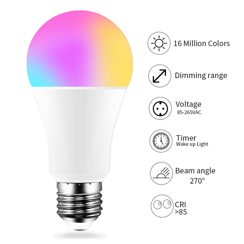 E26 Smart Led Light Bulb 2800K Dimmable Led Light Bulbs Color App Control