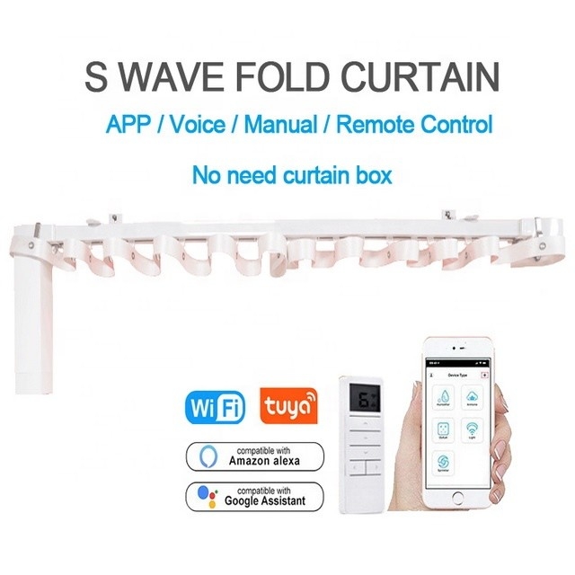 6/8CM S Fold Curtain Track 50KG Electric Wave Curtain Track Accessories
