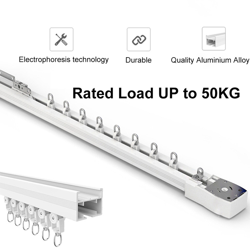 6.3 Meters Smart Curtain Track 135 Degree Bendable Aluminium Curtain Track