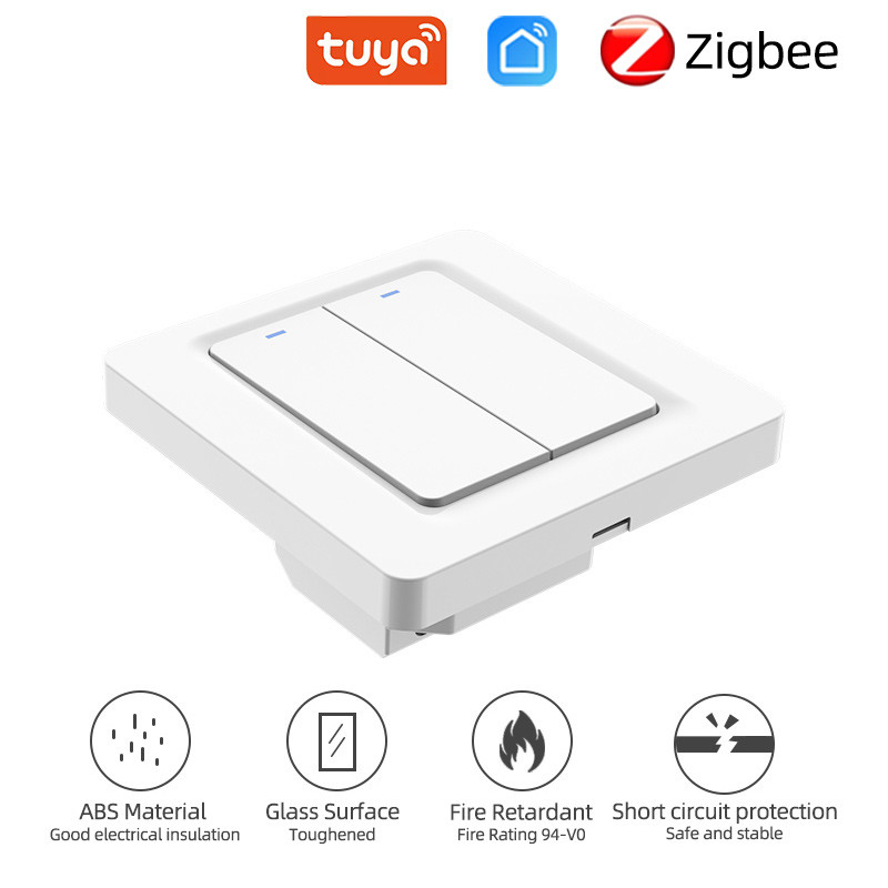 App Control Lifesmart Touch Electrical Zigbee Smart Switch 2 Gang Curtain Switches For Smart Home System