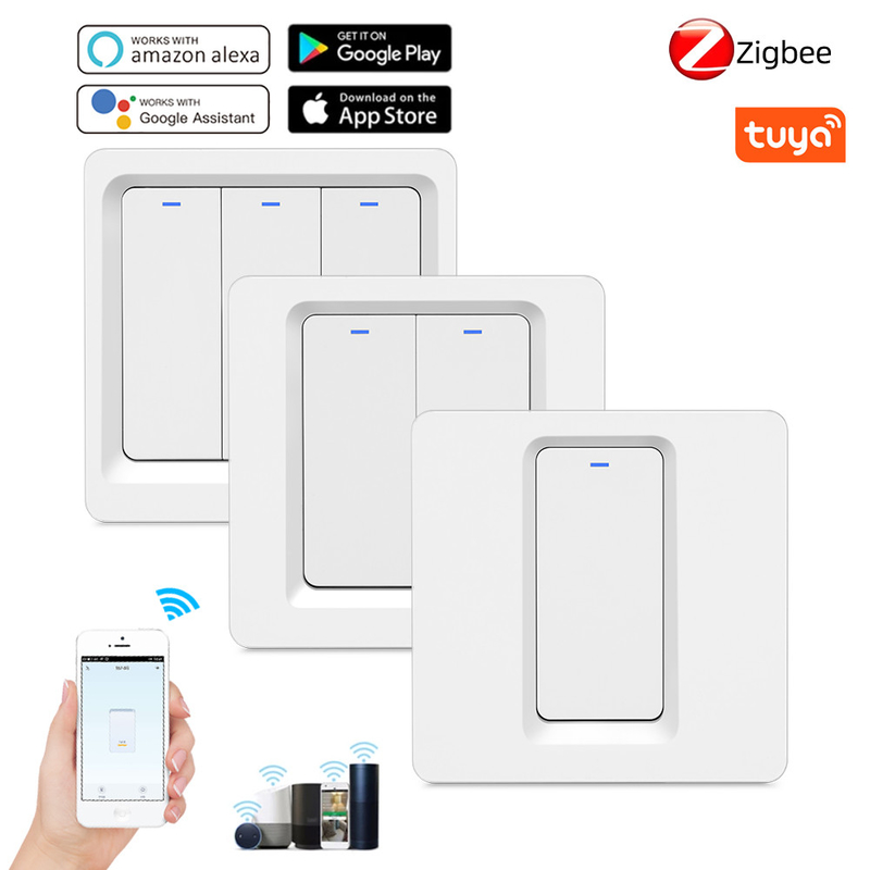 RF433Mhz Tuya Push Button 240V Zigbee Smart Switch Multi User Sharing