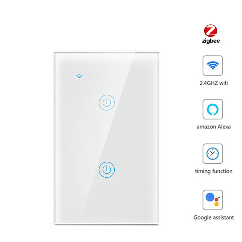 600w Zigbee Wall Switch Smart Life Glass Panel Light On Off