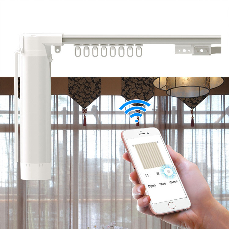 2.2m Diy Electric Curtain Track 433.92MHz Tuya Motorized Curtain Track System
