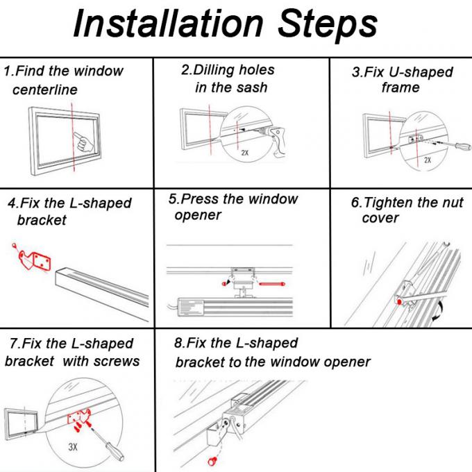 AC100240V Smart Window Opener 30cm Remote Skylight Opener Alexa