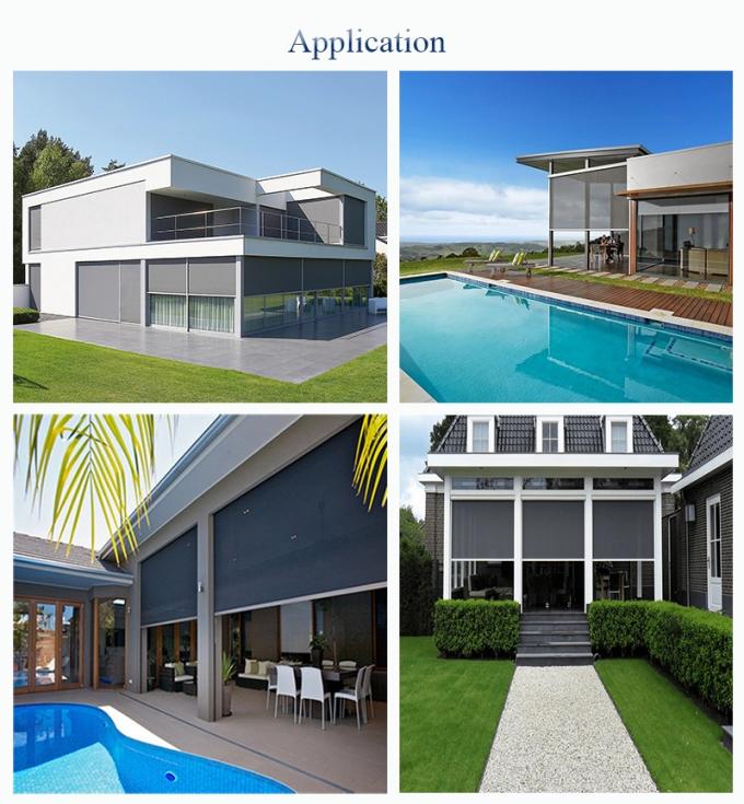 Motorized Outdoor Zip Screen Canvas Blind Waterproof Automatic Zip